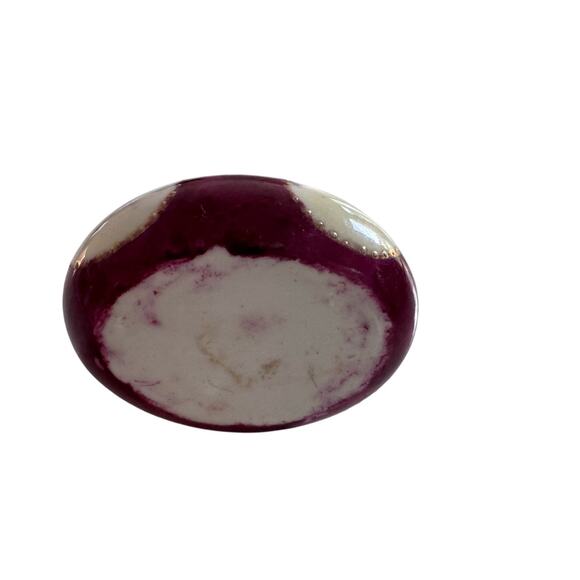 Antique Porcelain Trinket Jar w/ Lady Portrait – Hinged Lid Victorian Box - Picture 4 of 6